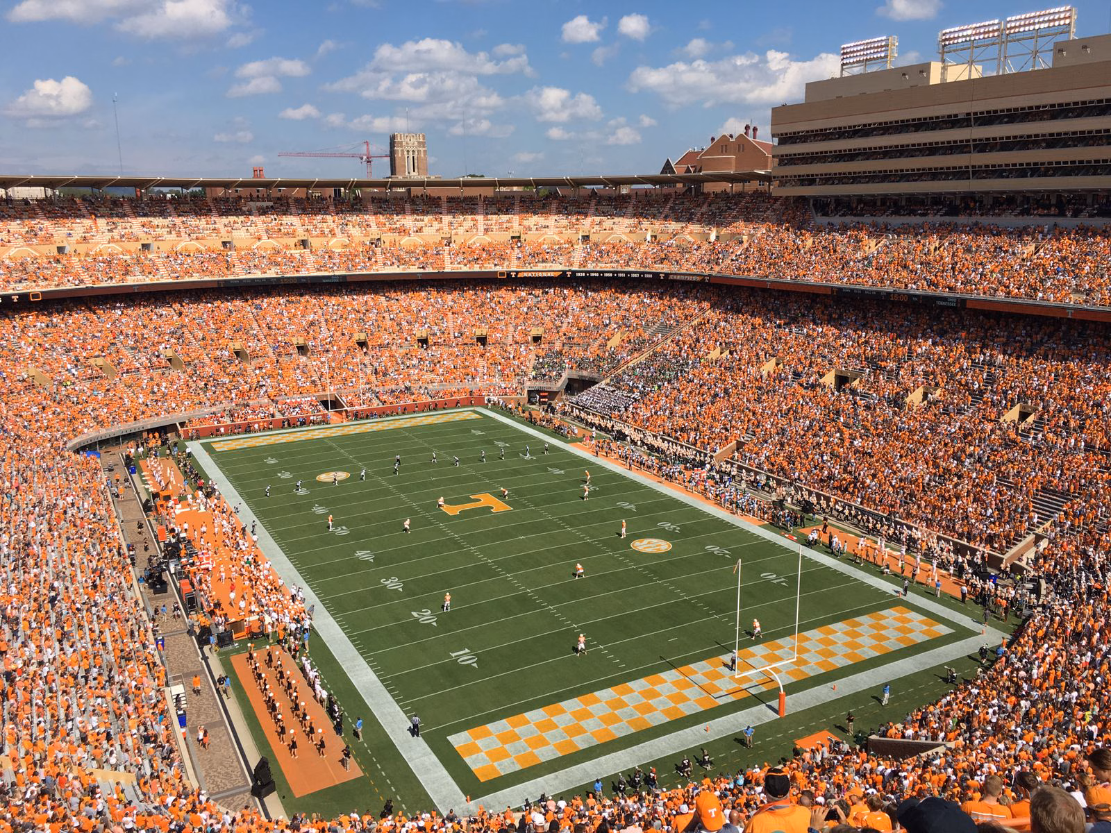 Where to Stay in Knoxville, TN (and the Airport Airbnb I'd Book Again) 3 A packed Neyland Stadium in orange on a University of Tennessee game day, with the checkerboard end zones visible